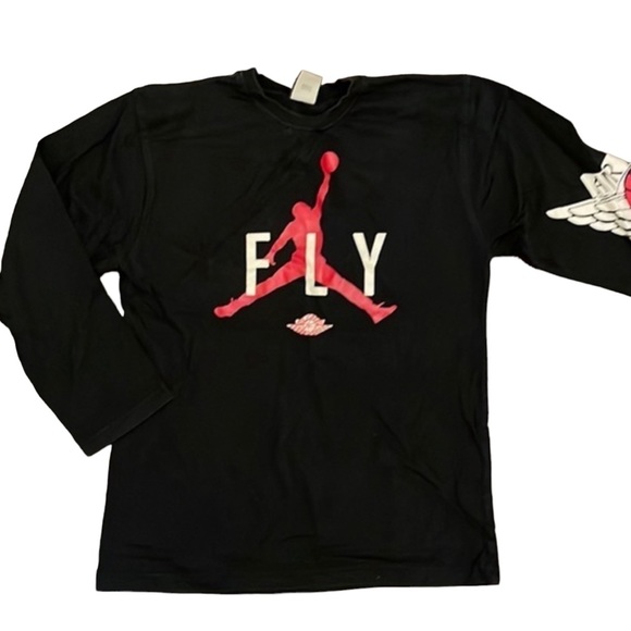 AIR JORDAN Jumpman Black Long Sleeve‎ Tee Size Large - Picture 1 of 4